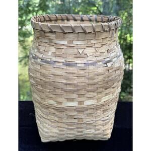 Large Antique Native American Cherokee Indian Split Oak Basket Color Ollie Otter